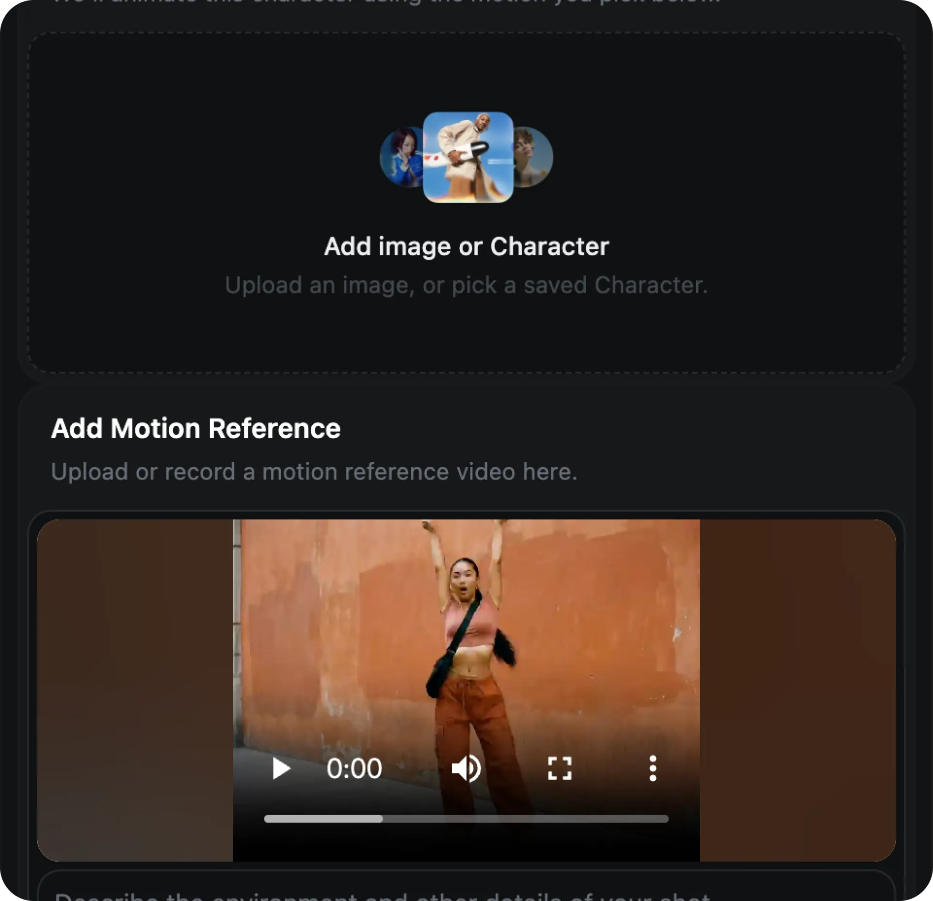 Step 2: Upload a motion reference video to guide AI movement